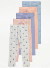 George Solid Colored Printed 5 Leggings Set