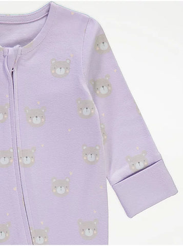 Pastel Bear Zip Fasten Sleepsuits 3 Pack Pastel Bear Zip Fasten Sleepsuits 3 Pack