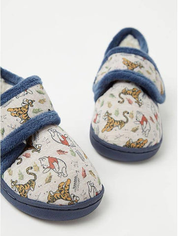 Disney Winnie the Pooh Navy Trim Fullback Slippers Disney Winnie the Pooh Navy Trim Fullback Slippers