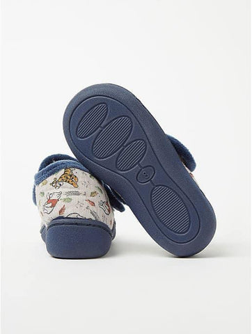 Disney Winnie the Pooh Navy Trim Fullback Slippers Disney Winnie the Pooh Navy Trim Fullback Slippers