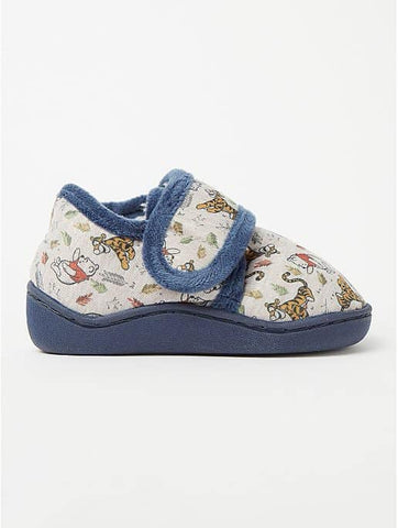 Disney Winnie the Pooh Navy Trim Fullback Slippers Disney Winnie the Pooh Navy Trim Fullback Slippers