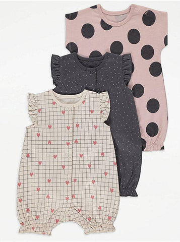 George Frill Rompers 3 Pack George Frill Rompers 3 Pack