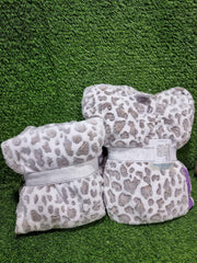 Primark Women Fluffy Leopard Animal Print Fleece Pyjama Set
