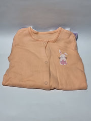 Pastel Bunny Heart Rompers 3 Pack
