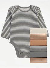 Stripey Long Sleeve Bodysuits 7 Pack