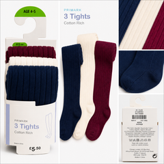 Primark 3 Pack Tights Closed Feet