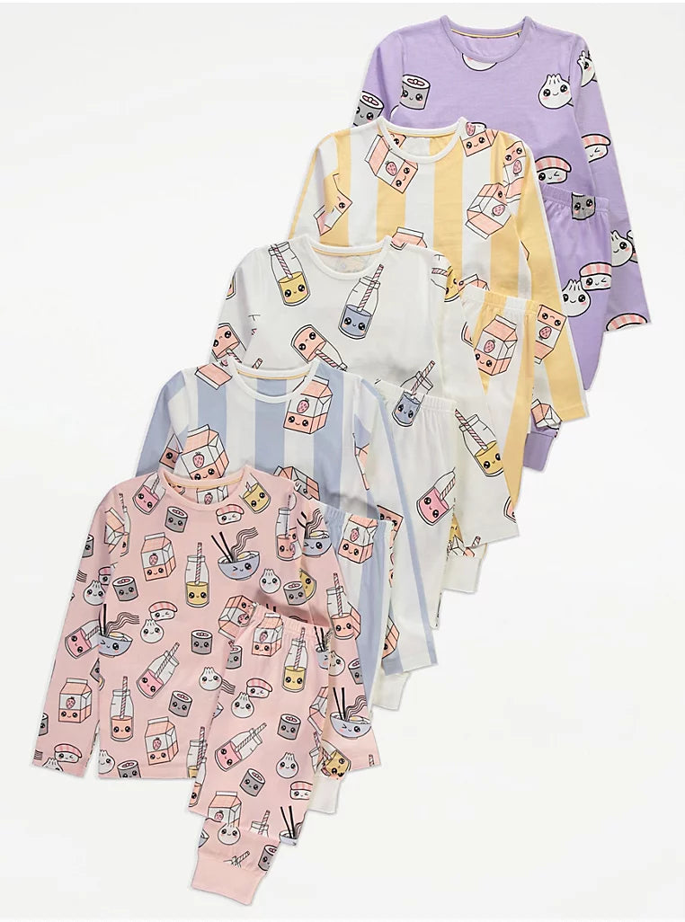 Smoothie Long Sleeve Pyjamas 5 Pack