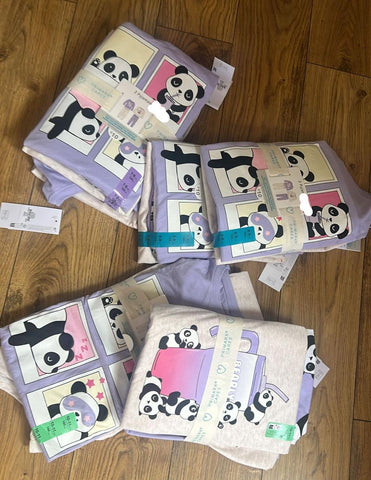 2pk Printed Panda Pajamas