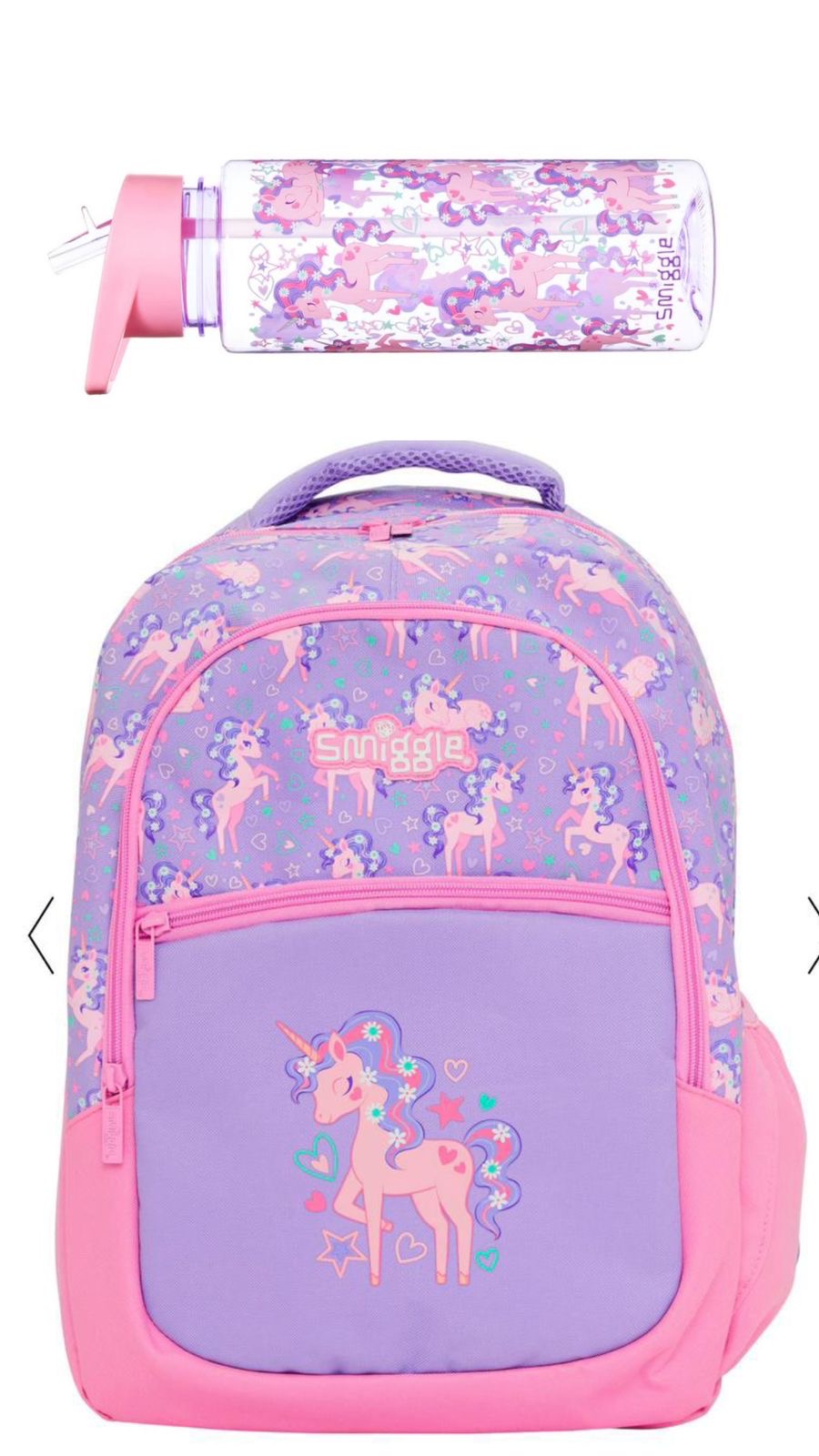 Smiggle Unicorn Backpack And Bottle Set