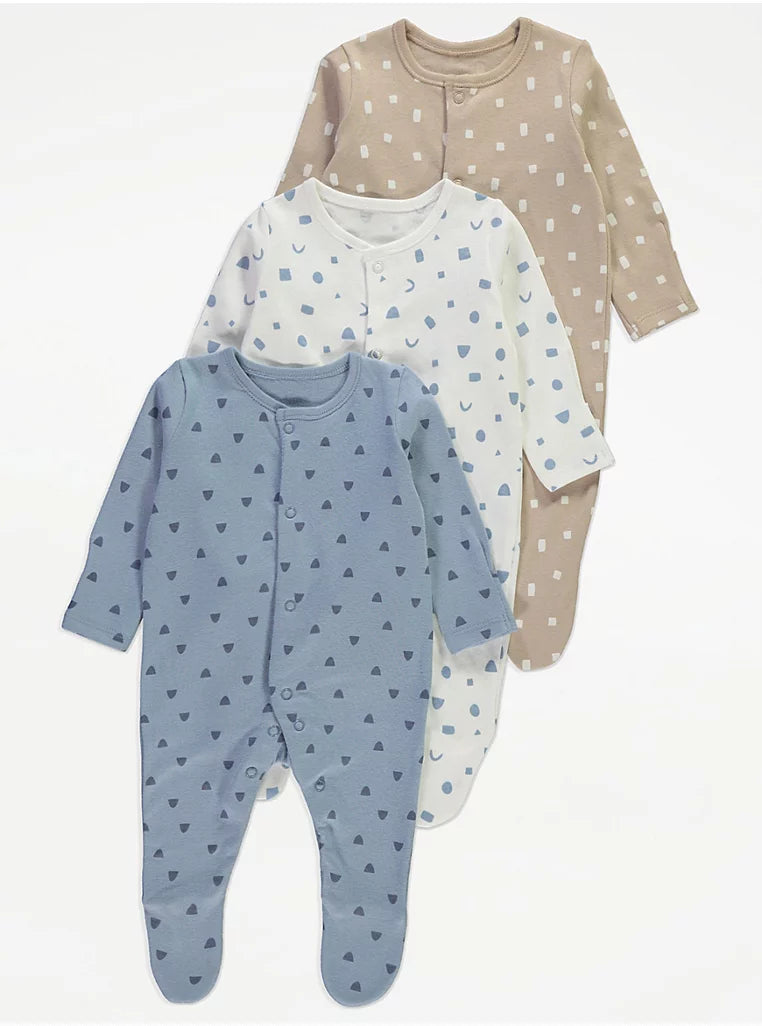 Shapes Sleepsuits 3 Pack