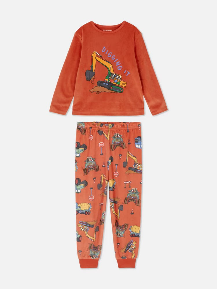 Digger Graphic Cosy Pyjamas