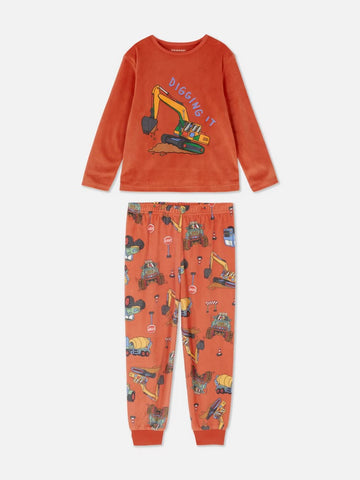 Digger Graphic Cosy Pyjamas