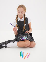 Smiggle Kids Glitter Mermaid Crescent Moon Stand Up Pencil Case