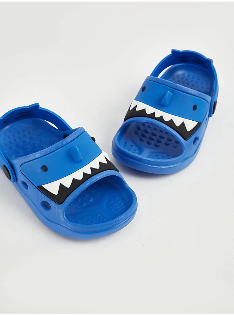 Blue Novelty Shark Sliders