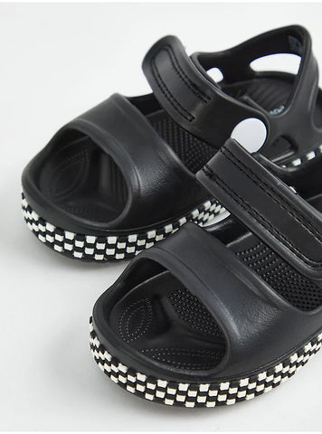 Black Checked Sole Sporty Sandals George