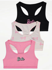Barbie Racer Back Crop Tops 3 Pack