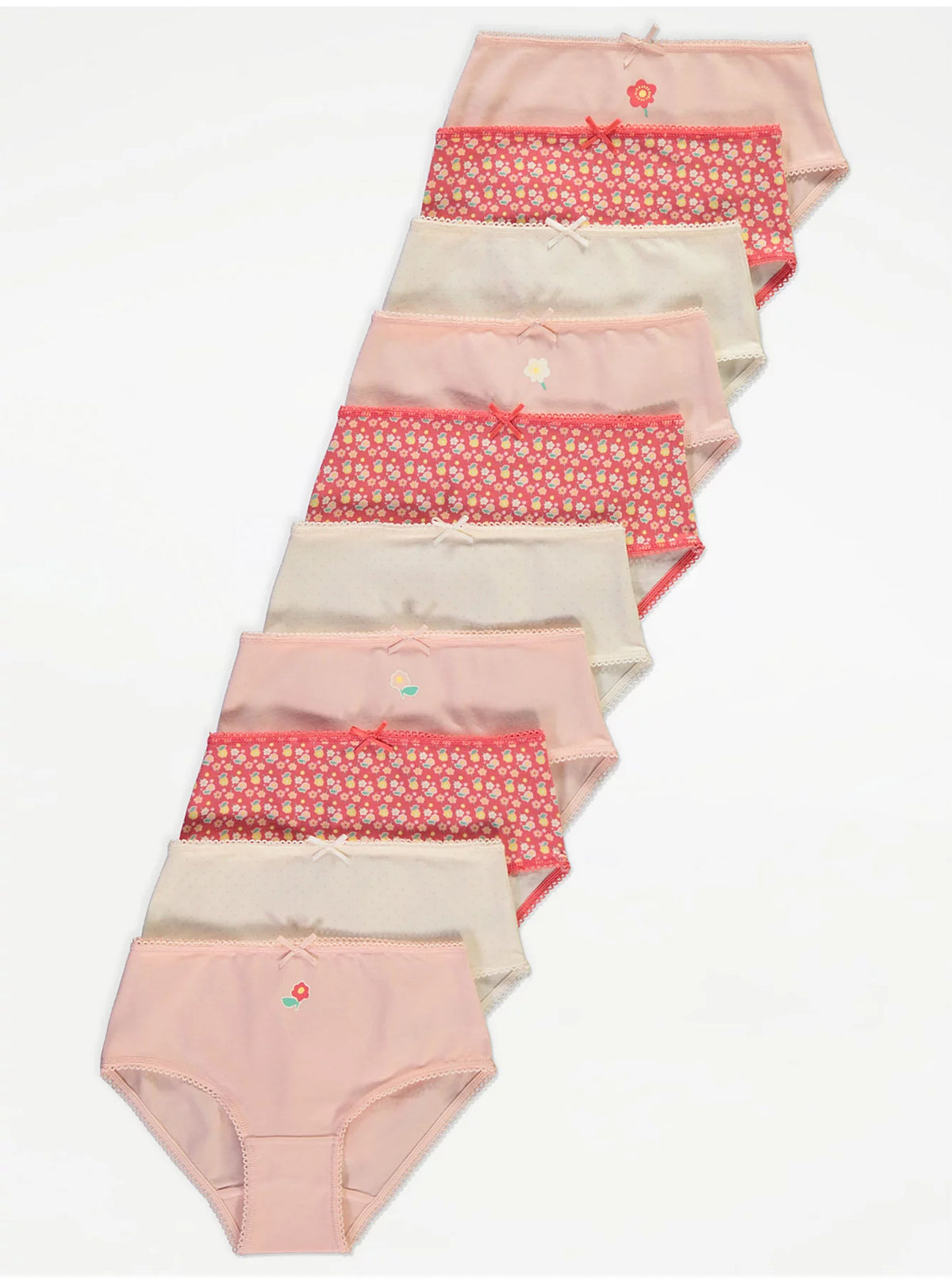Pink Floral Briefs 10 Pack