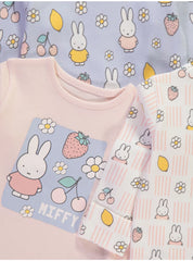 Miffy Pink Graphic Long Sleeve Pyjamas 3 Pack