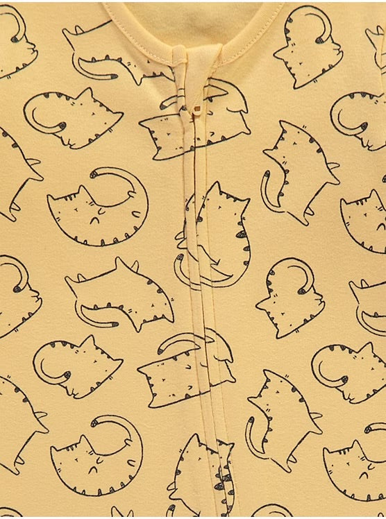 Cute Animals Zip Fasten Sleepsuits 3 Pack