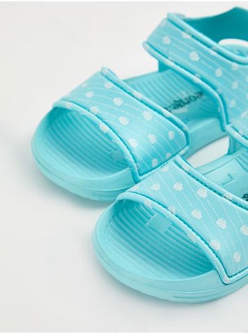 Aqua Seashell Strap Sandals