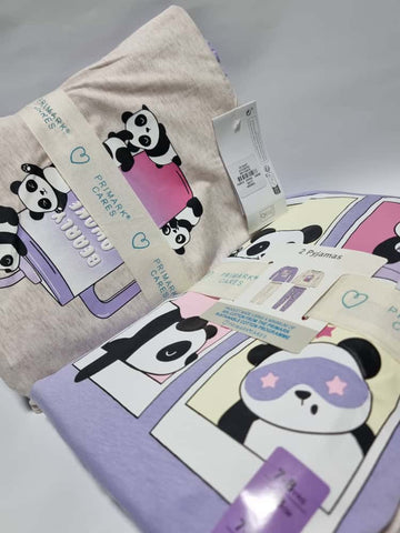 2pk Printed Panda Pajamas