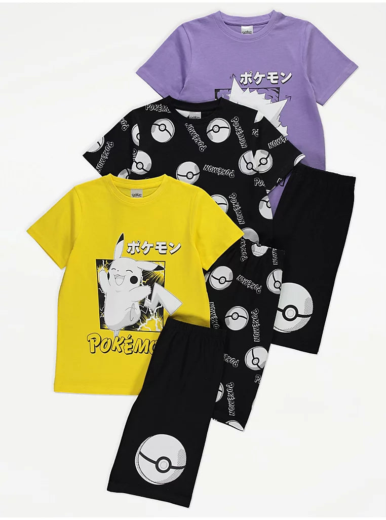 Pokémon Character Short Pyjamas 3 Pack
