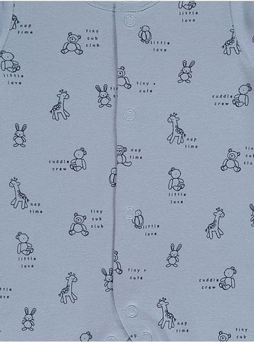 Blue Animal Tiny & Cute Club Sleepsuits 3 Pack