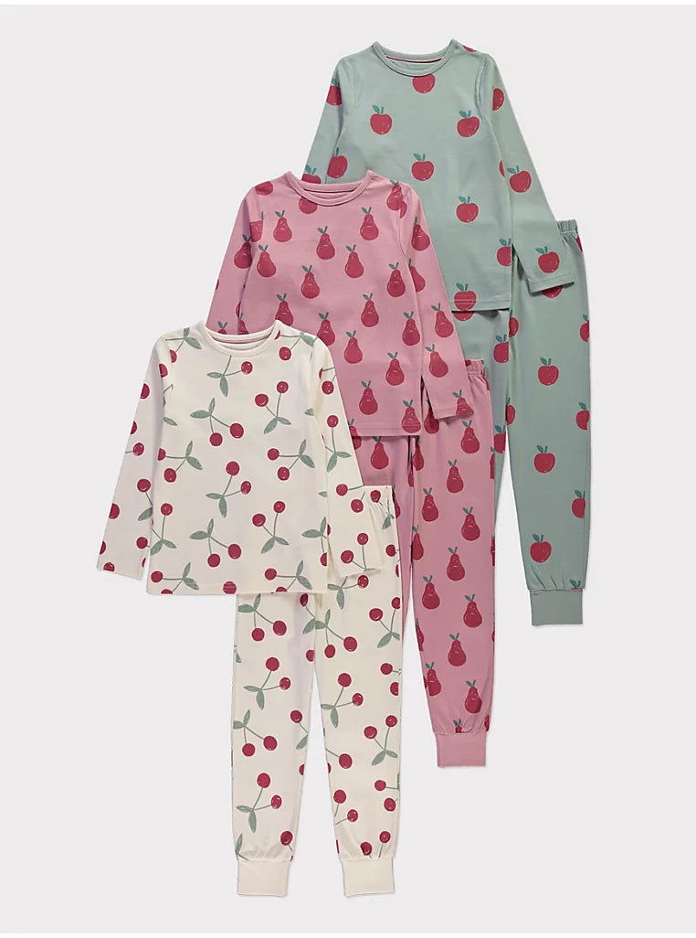 Fruity Long Sleeve Pyjamas 3 Pack