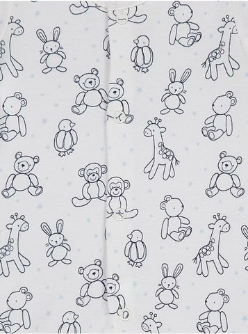 Blue Animal Tiny & Cute Club Sleepsuits 3 Pack