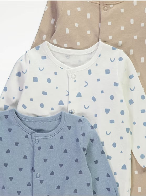 Shapes Sleepsuits 3 Pack