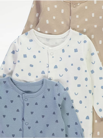 Shapes Sleepsuits 3 Pack