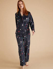 Fleece Heart Print Pyjama Set