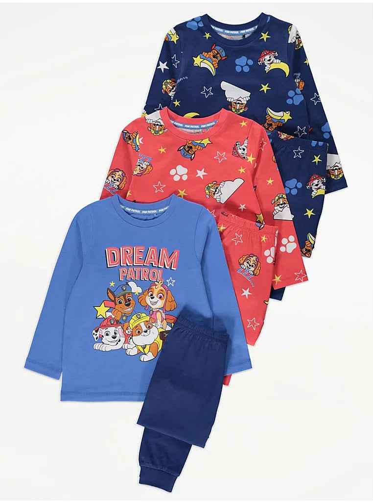 PAW Patrol Long Sleeve Pyjamas 3 Pack