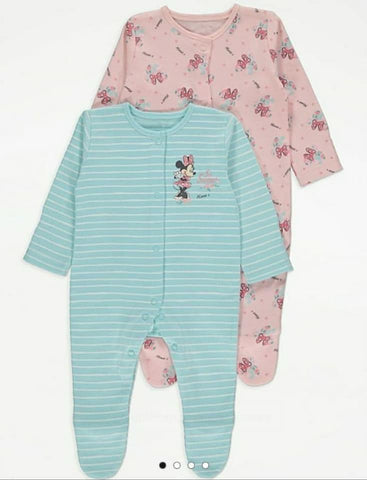 Disney Minnie Mouse  Sleepsuits 2 Pack