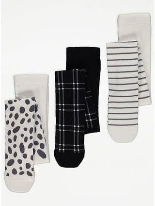 Black and White 3 Pack tights