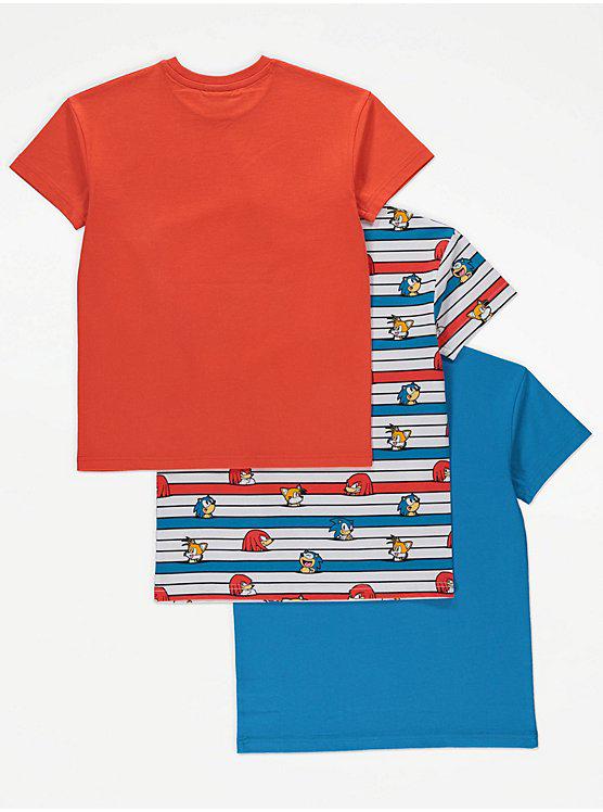 Sonic The Hedgehog Stripe T-Shirts 3 Pack