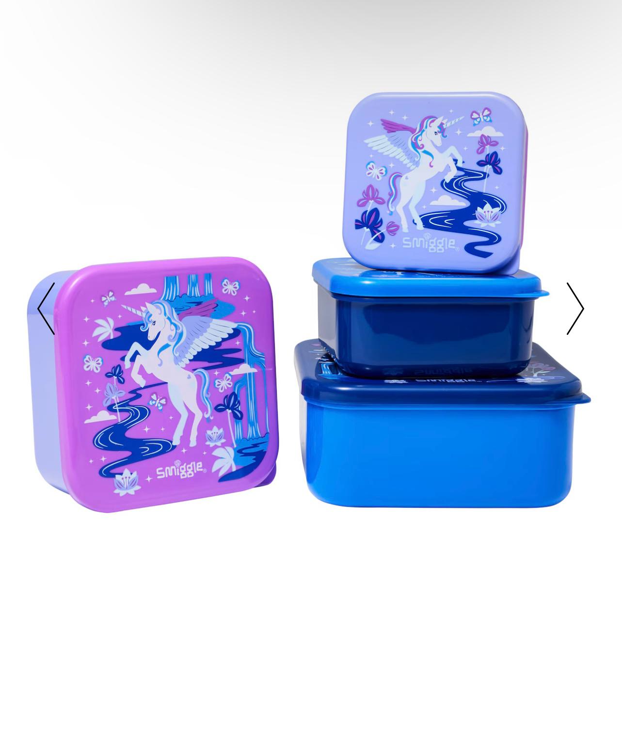 Smiggle Unicorn Away 4 in 1 lunch boxes set