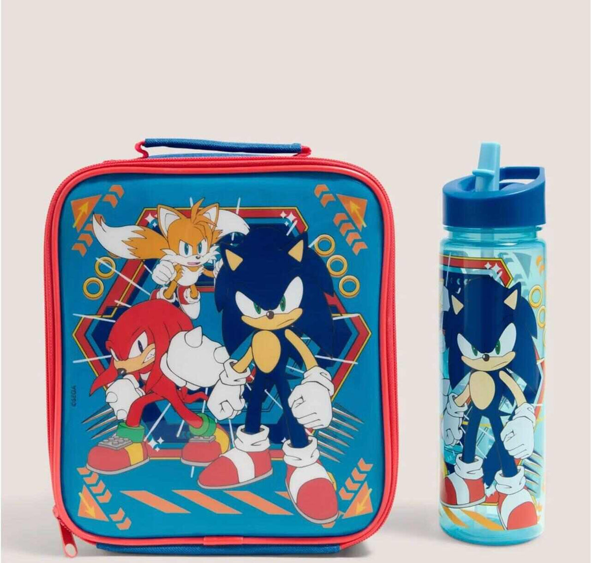 Matalan Sonic Blue Lunch Bag & Bottle