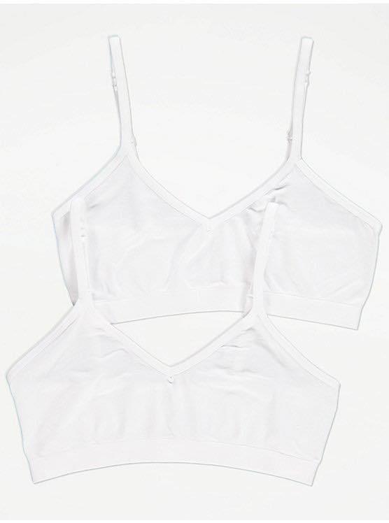 White Strappy Seam Free Crop Tops 2 Pack