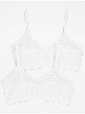 White Strappy Seam Free Crop Tops 2 Pack