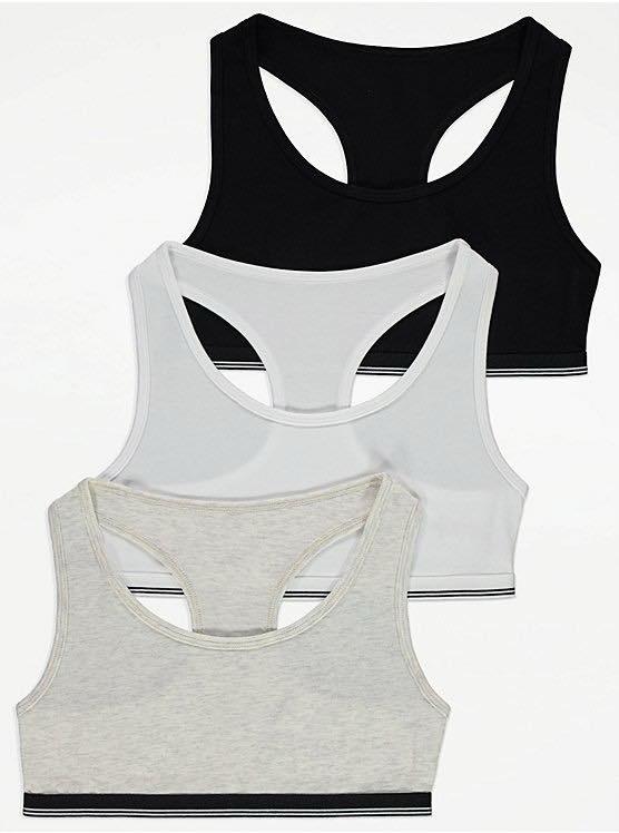 Marl Racer Back Crop Tops 3 Pack