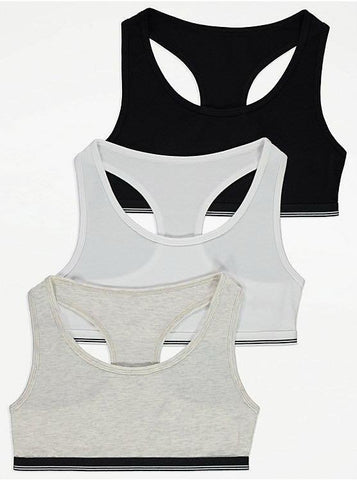 Marl Racer Back Crop Tops 3 Pack