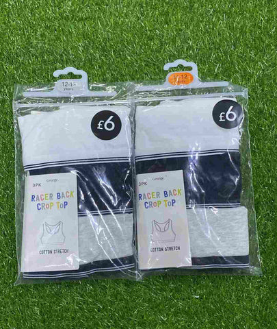 Marl Racer Back Crop Tops 3 Pack
