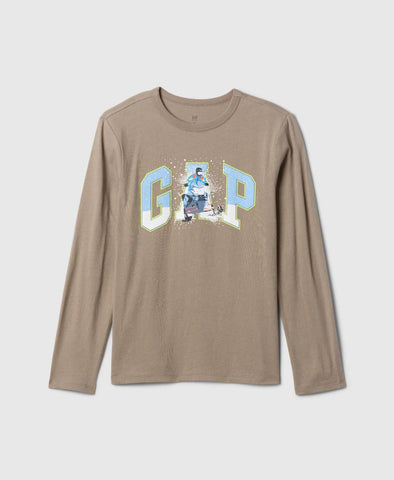 Biker Print Logo T-Shirt Gap