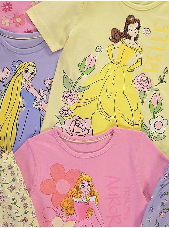 Disney Princess Short Sleeve Pyjamas 3 Pack