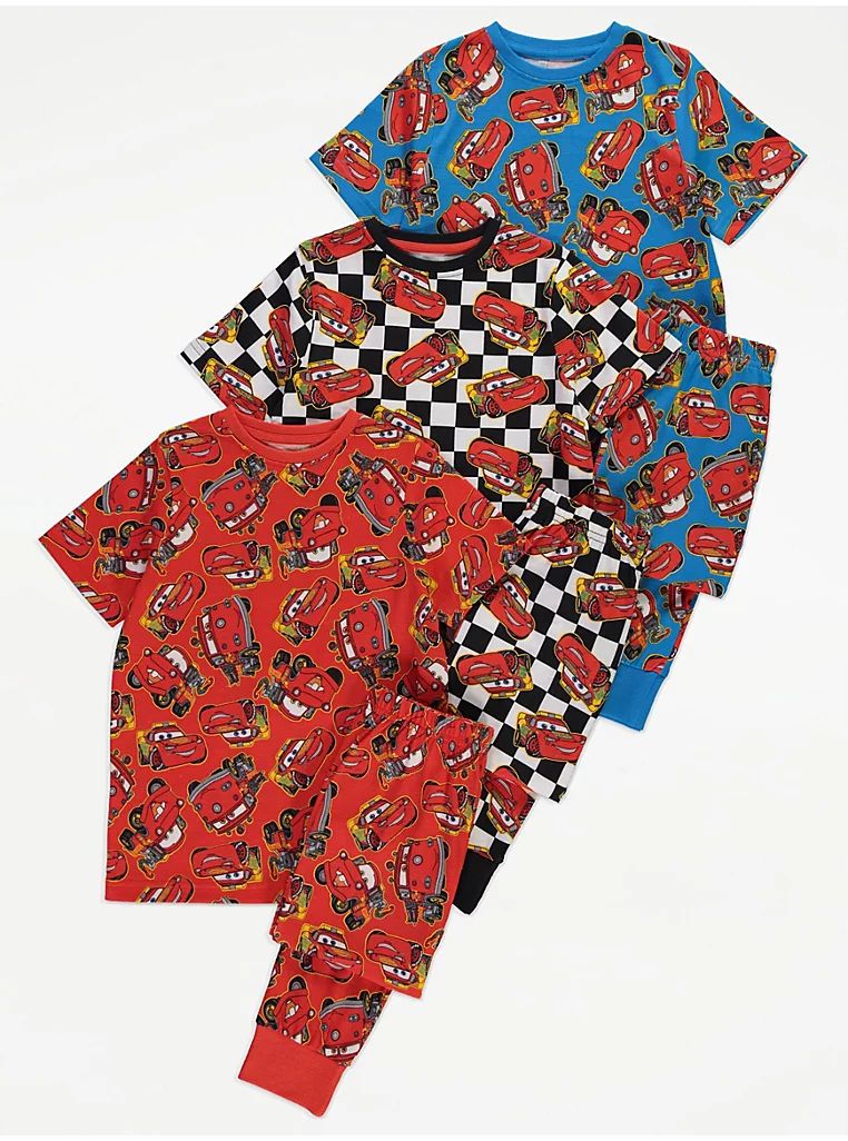 Disney Cars Checked Pyjamas 3 Pack