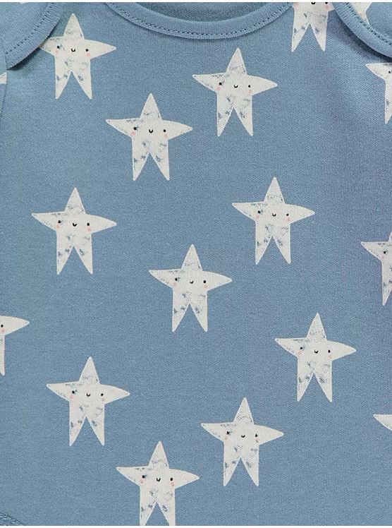 Stars Long Sleeve Bodysuits 7 Pack