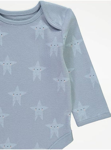 Stars Long Sleeve Bodysuits 7 Pack
