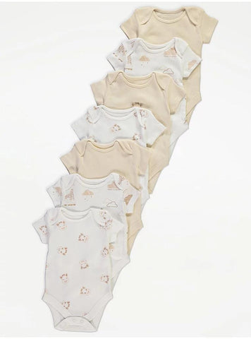 Sophia la Girafe Short Sleeve Bodysuits 7 Pack