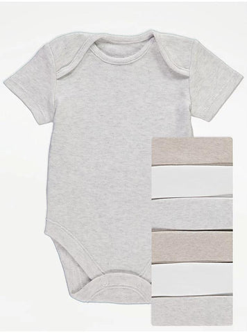 Neutral Short Sleeve Bodysuits 7 Pack